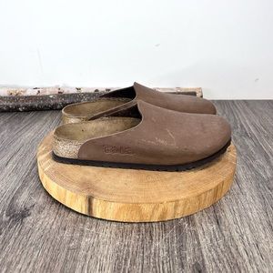SOLD - Betula | Light Brown Vegan Leather Mule Slides Size 8 Narrow